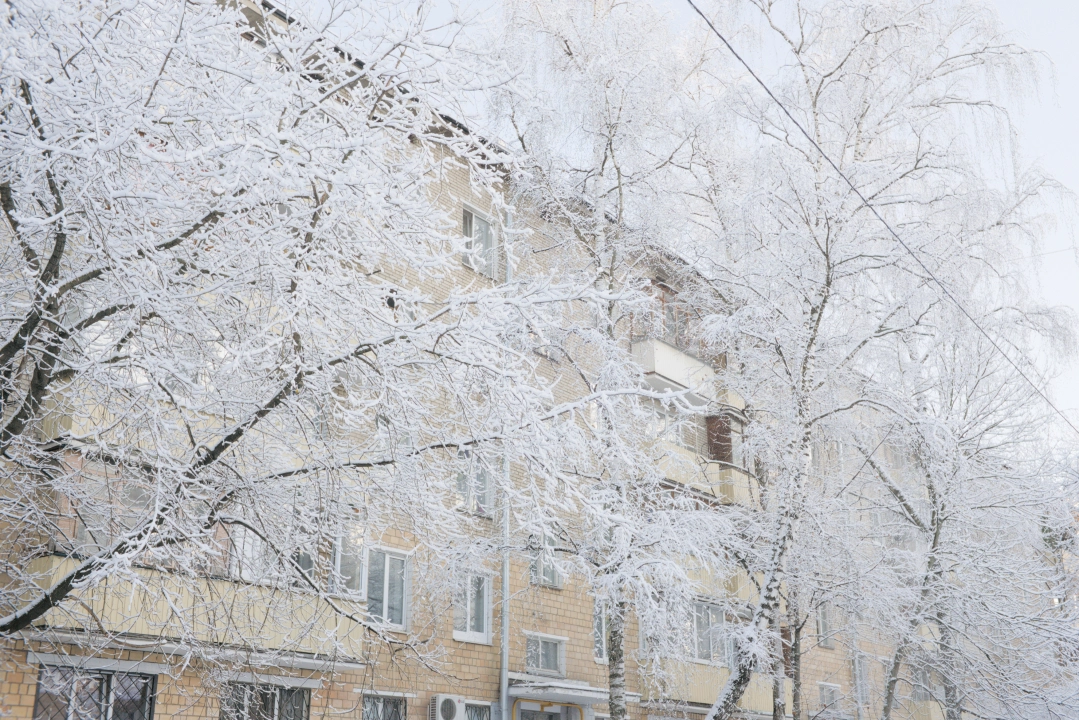snowfall soviet urban landscape