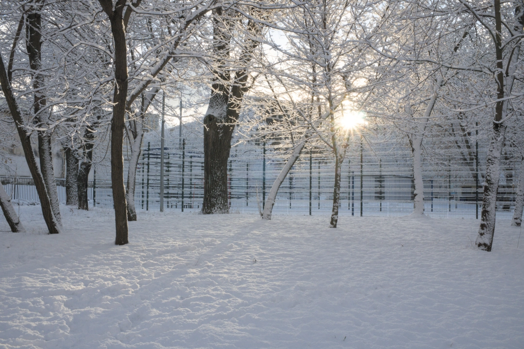 snowfall soviet urban landscape
