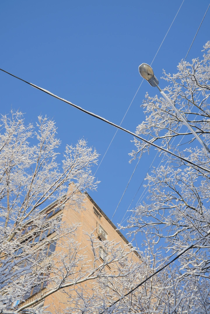 snowfall soviet urban landscape